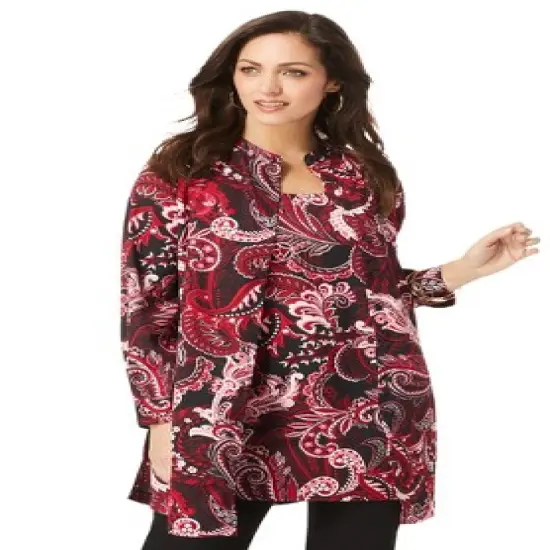 Jessica London Women&rsquo;s Plus Size Georgette Button Front Tunic image {8}