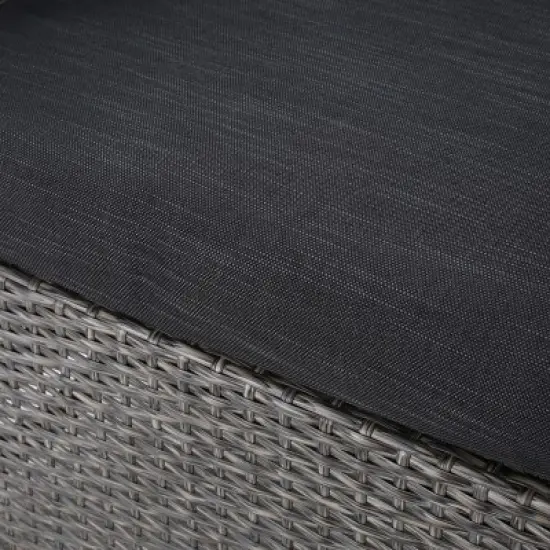 Christopher Knight Home Overton Outdoor Wicker 5 Piece Club Chair and Fire Pit Set with Cushions image {12}