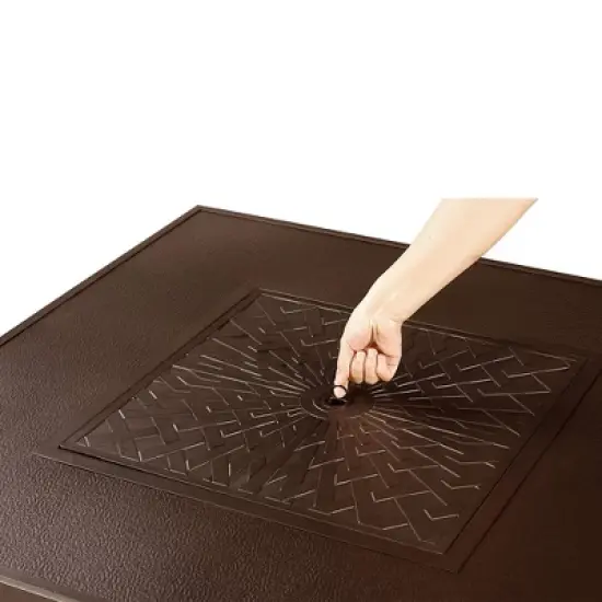 42" Square Aluminum 55000 BTUs Propane  Timeless Fire Table with 2 Covers - Oakland Living
 image {4}