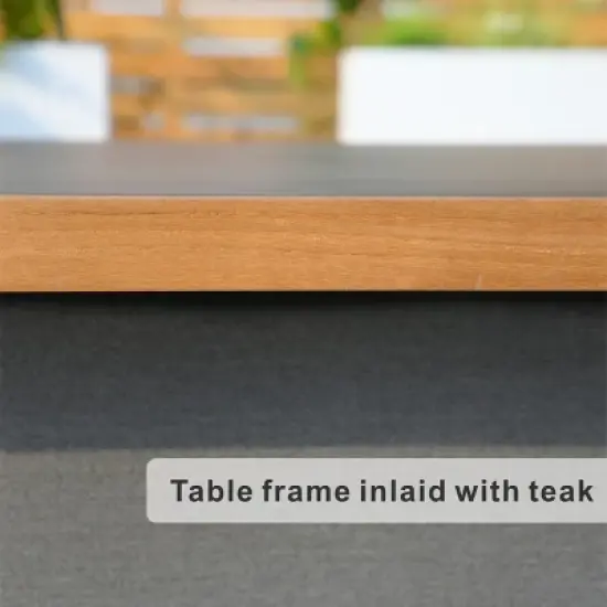 Moda Furnishings 26.77'' H x 62.99'' W Aluminum Propane Outdoor Fire Pit Table with Lid image {6}