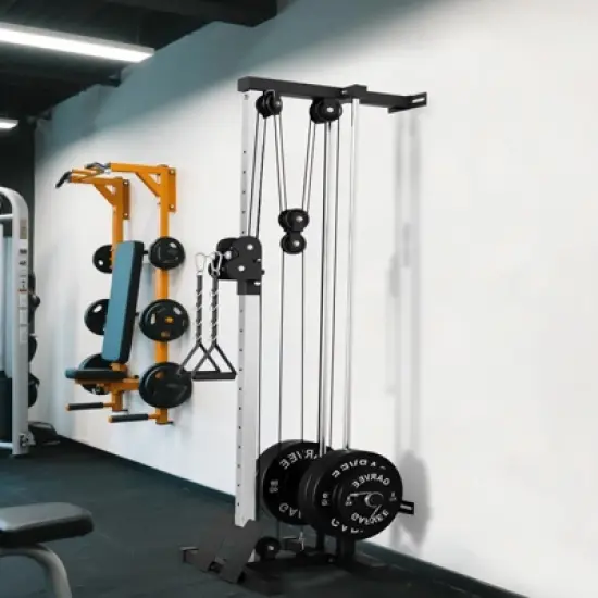COZONY Wall-Mounted Cable Machine, Lat Pulldown & Crossover Pulley System with 18 Adjustable Positions image {6}