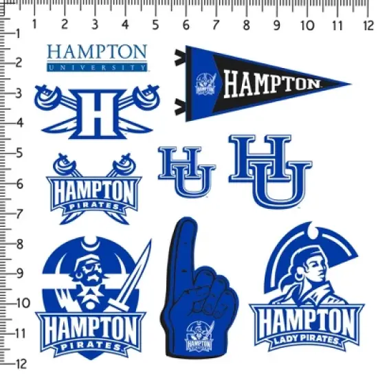 Hampton University 9ct Vinyl Large Deluxe Stickers Variety Pack image {1}