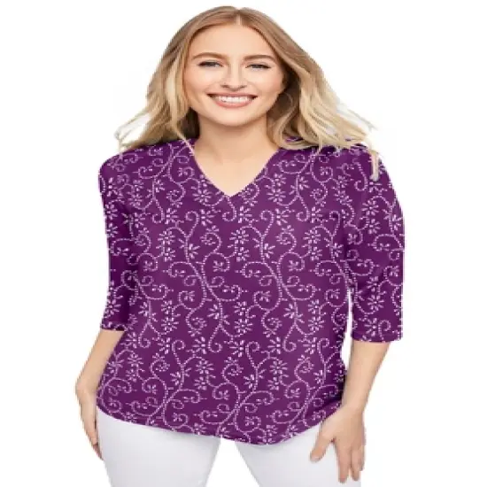 Jessica London Women&rsquo;s Plus Size V-Neck Tee image {11}