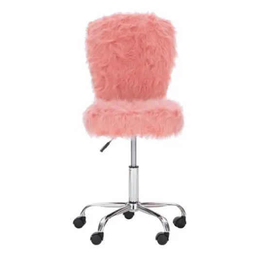 Faux Flokati Armless Office Chair - Linon image {2}