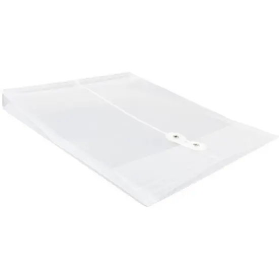 JAM Paper Plastic Envelopes with Button and String Tie Closure, Letter Open End, 9 3/4'' x 11 3/4'', Clear Poly, 12pk image {3}