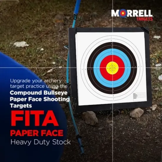 Morrell FITA Compound Bullseye Paper Shooting Targets, 17 x 17-Inch Sheets, for Indoor or Outdoor Ranges, Made with Wood-Free Printed Paper, 100 Count image {1}