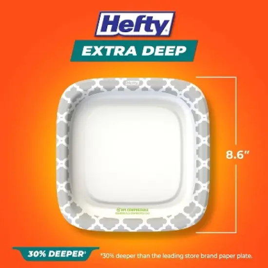 Hefty Extra Deep Square Disposable Plates 8.5" - 40ct image {2}