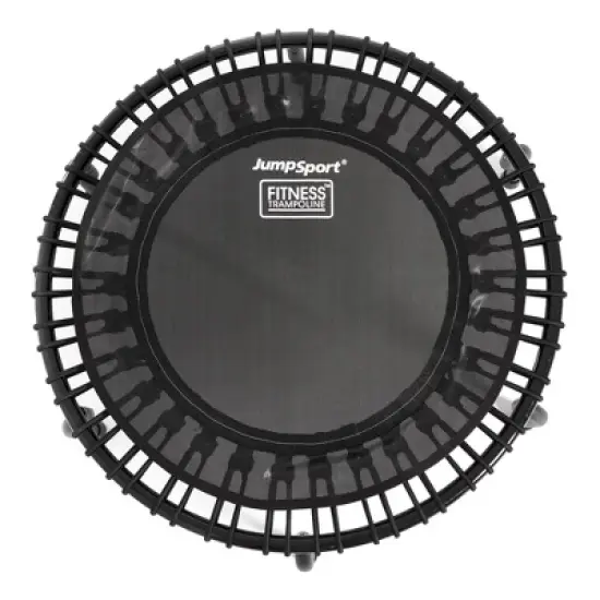 JumpSport 220 In Home Cardio Fitness Rebounder Mini Trampoline with Premium Bungees and Workout DVD, Safe, Sturdy and Gentle on the Body, Black image {1}