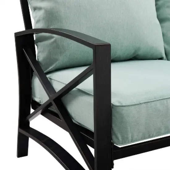 Kaplan 3pc Outdoor Conversation Set with Fire Table & 2 Loveseats - Mist - Crosley image {11}