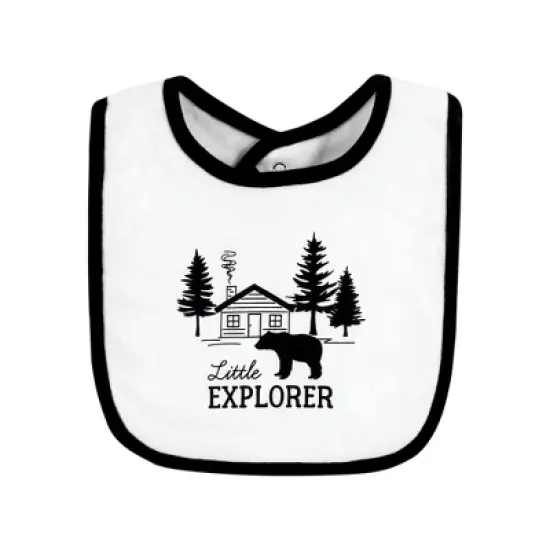 Hudson Baby Infant Boy Cotton Bibs, Buffalo Plaid Bear, One Size image {2}