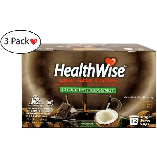 HealthWise Low Acid Chocolate Coconut Keurig K-Cup Coffee Pods image {2}