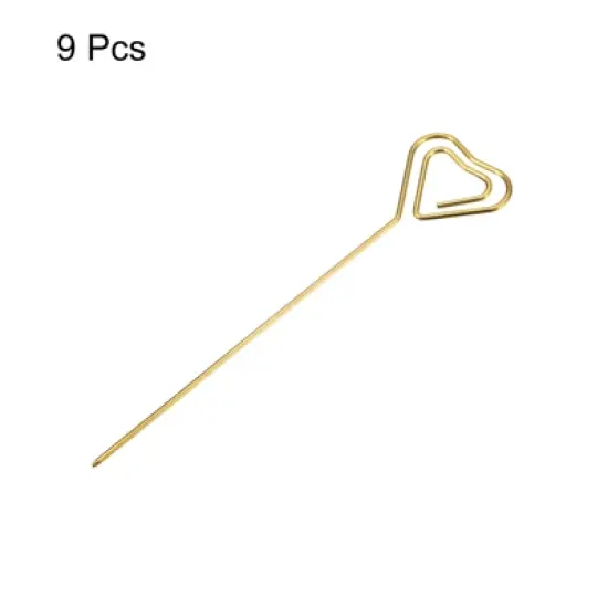 Unique Bargains Reusable Drink Appetizer Stainless Steel Heart Head Cocktail Picks 5" 9 Pcs image {2}