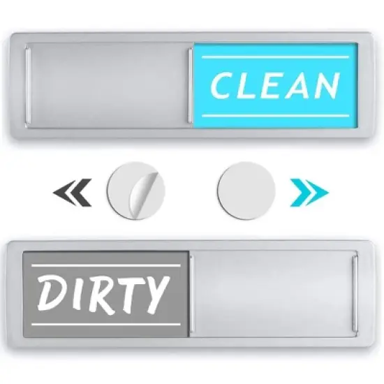 Dishwasher Magnet Clean Dirty Sign Non-Scratching Strong Magnet with Optional Stickers - Strong Slide for Changing Signs image {6}