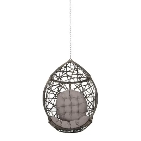 PAGED Outdoor Swing Modern Hanging Egg Chair with Water-resistant Cushions and Woven Finish for Backyard, Garden image {2}