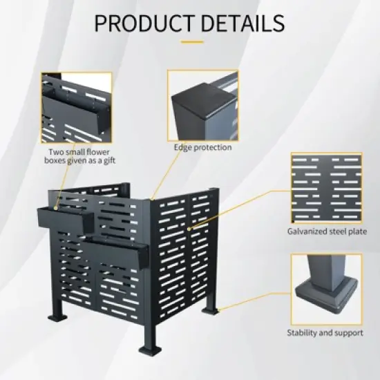 3.5 x3.5 FT Air Conditioner Fence for Outdoor Units, Metal Privacy Fence Cover, Perfect to Conceal Air Conditioning Units image {7}