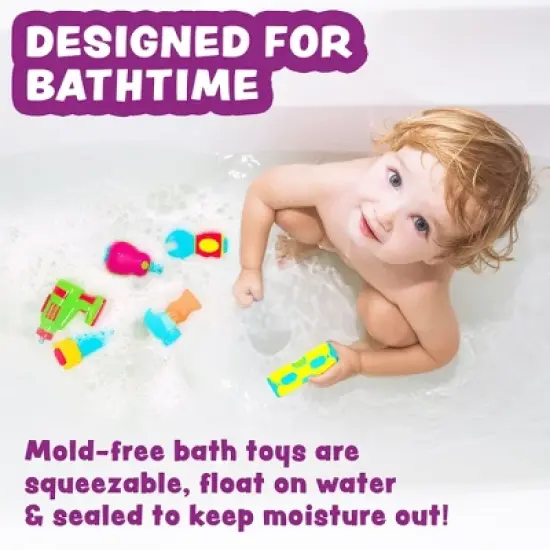 Tub Works Tools Mold Free Bath Toys, 6 Pack image {1}