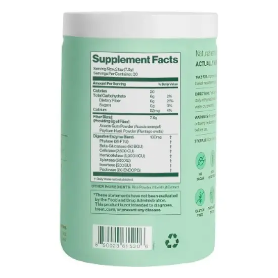 Hilma Daily Fiber + Digestive Enzymes Powder - 7.94oz image {2}
