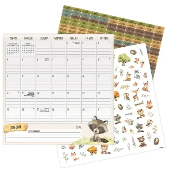 Trends International 2026 Animals Bilingual French 12"x12" Family Calendar image {8}