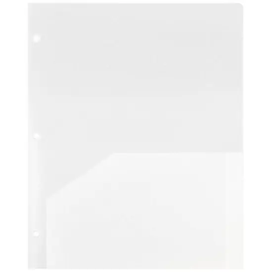 JAM 6pk Heavy Duty 3 Hole Punch 2 Pocket School Presentation Paper Folder Clear image {4}