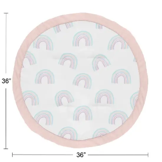 Sweet Jojo Designs Girl Baby Tummy Time Playmat Rainbow Blue, Purple and Pink image {2}