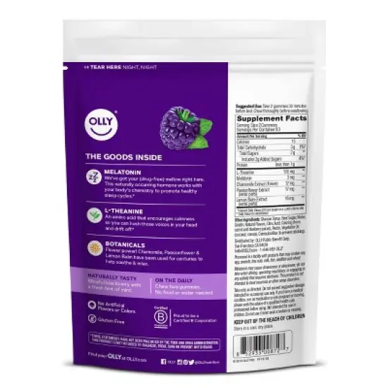 OLLY 3mg Melatonin Sleep Gummies - Blackberry Zen image {2}