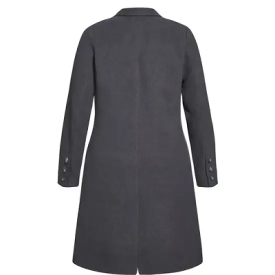 Women's Plus Size Effortless Chic Coat - Charcoal | CITY CHIC image {5}