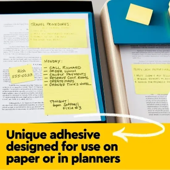 Post-it&reg; Notes, 3 in x 3 in, Canary Yellow, 4 Pads per pack, 50 sheets per pad: Sticky Notes, Paper Basics, Uncoated, Glue Binding image {16}