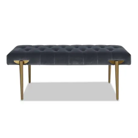 Jennifer Taylor Home Aria Upholstered Gold Accent Bench image {6}
