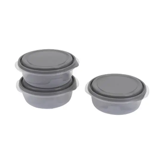 GoodCook EveryWare Round Bowls Food Storage Containers - 5 Cups - 6pcs/3ct - Gray image {4}