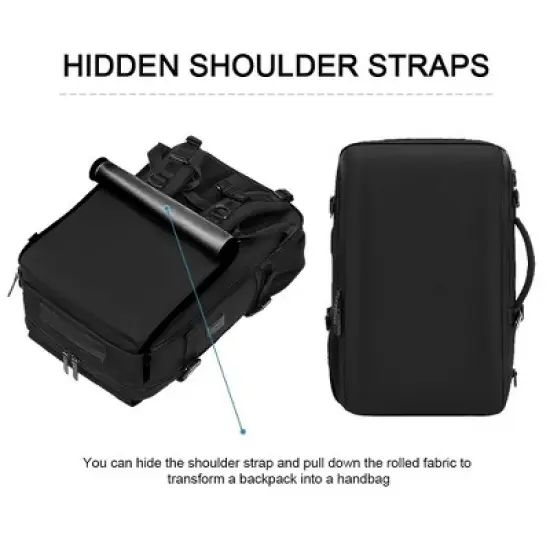 Luupatchy 18.1" Anti-Theft Travel Backpack with Separate Shoe Compartment & Convertible Duffel Design,Travel Bag for Business, Hiking, Camping image {1}