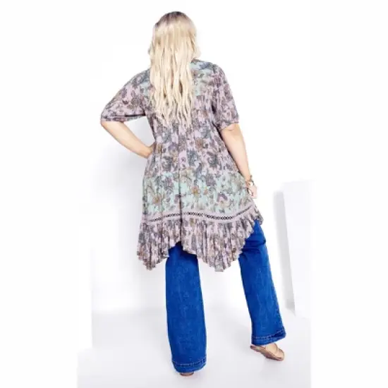 Women's Plus Size Sundara Border Tunic - blue | AVEOLOGY image {1}