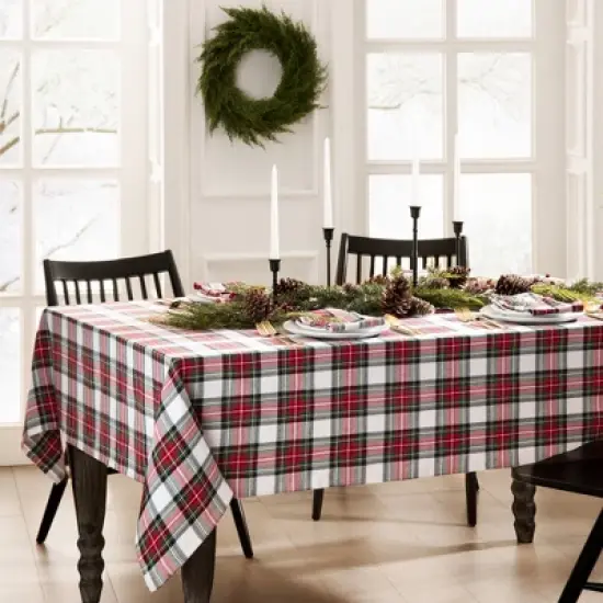 Elrene Christmas Classic Holiday Plaid Cotton Tablecloth - Elrene Home Fashions image {4}