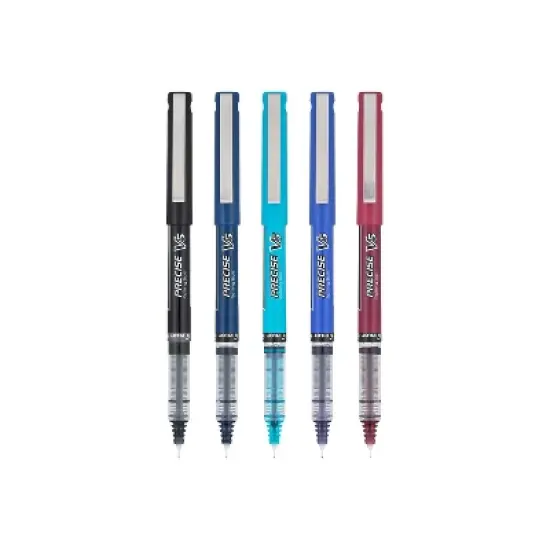 Pilot Precise V5 Rollerball Pen Extra Fine Point 0.5mm Assorted Ink 5/Pack (PV5C5004) image {1}