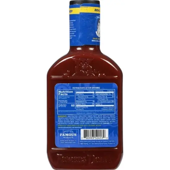 Famous Dave's Rich & Sassy Barbeque Sauce - 20oz image {2}