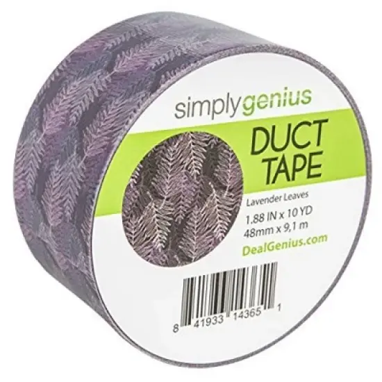 Simply Genius Pattern Duct Tape Heavy Duty - DIY Craft Supplies - Colored Duct Tape - Single Roll 1.8 in x 10 yards (Lavender Leaves) image {4}
