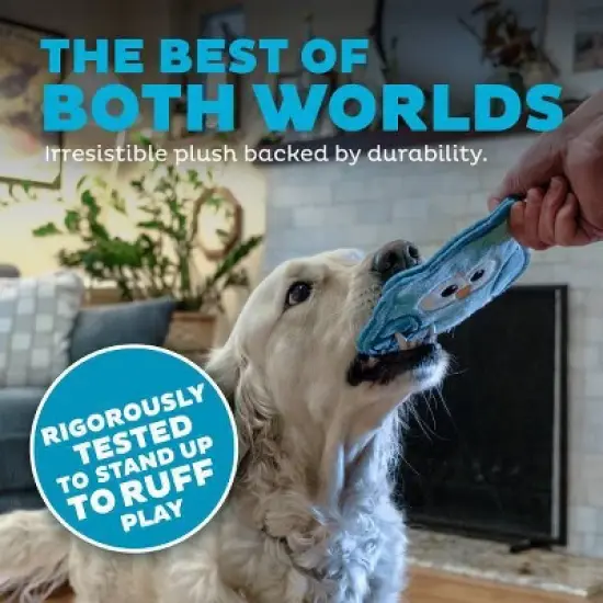 Outward Hound Tough Skinz Owl Dog Animal Toy - Blue image {5}