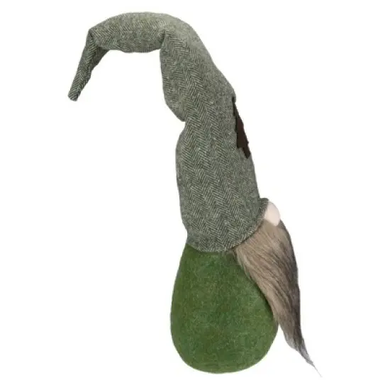 Northlight Forest Tree Chevron Hat Gnome Head Christmas Decoration - 21" - Green and Brown image {5}