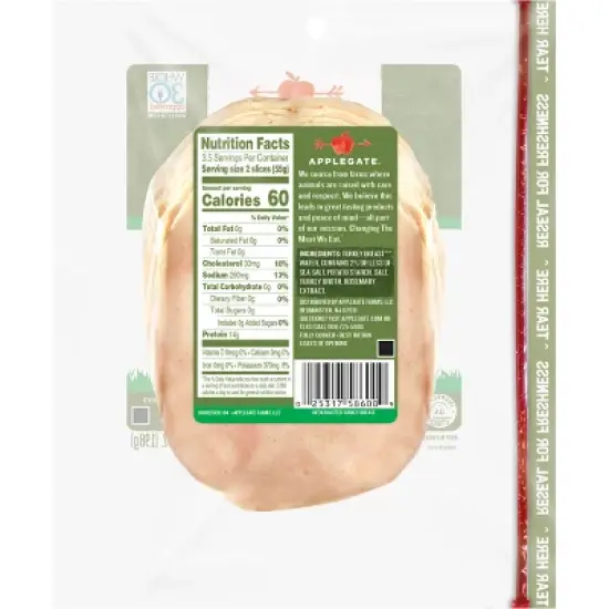 Applegate Natural Sliced Oven Roasted Turkey Breast - 7oz image {1}