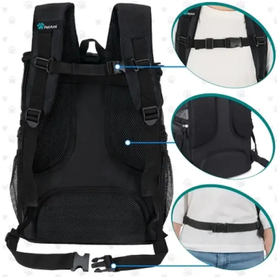 PetAmi Dog Backpack Carrier, Airline Approved Cat Backpacks Carrying Pet Back Pack, Ventilated Soft Sided Bookbag Travel Hiking Camping image {3}