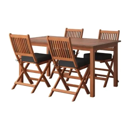 5pc Outdoor Dining Set - Natural - CorLiving image {1}