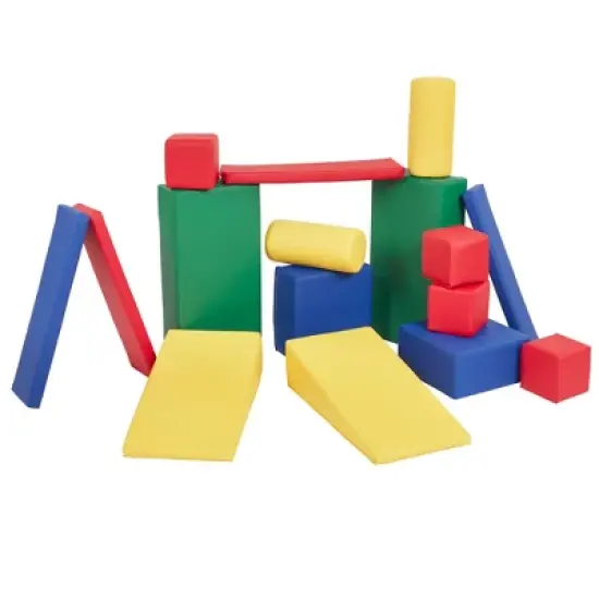 ECR4Kids SoftZone Building Foam Blocks, Large Unit-Style Soft Builder Blocks, 16-Piece image {9}