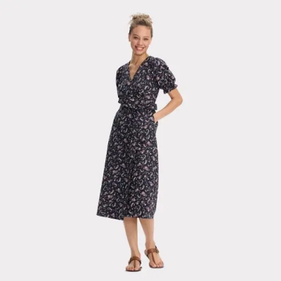 Women's Puff Short Sleeve Midi Wrap Dress - Universal Thread&trade; image {2}