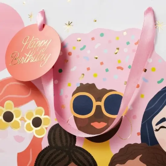 Friends Birthday Medium Gift Bag - Spritz&trade;: Multi-Colored Paper, 10" x 12.75", Birthday Gift Bags, Gender Neutral image {2}