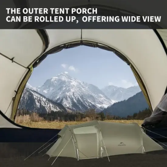 Naturehike Opalus 3 Person Tunnel Tent - Lightweight 4-Season Backpacking Tent with Vestibule,Double Wall Waterproof for All-Weather Performance image {7}