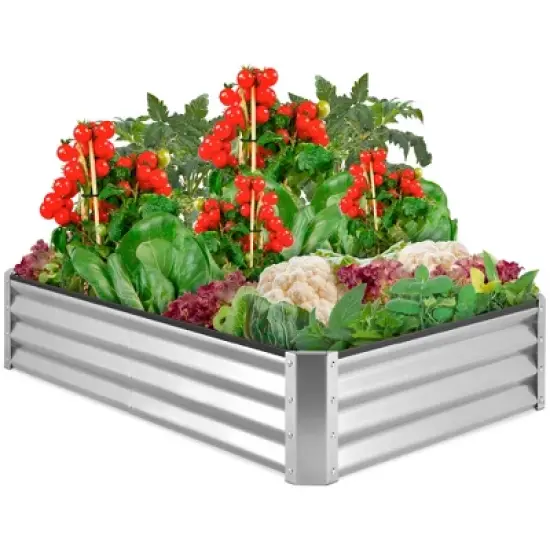 Best Choice Products 6x3x1ft Outdoor Metal Raised Garden Bed for Vegetables, Flowers, Herbs, Plants image {8}