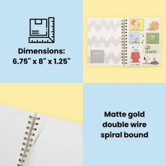 Yoobi Peanuts 6"x8" Spiral Journal with Elastic Band Woodstock Leaf image {2}