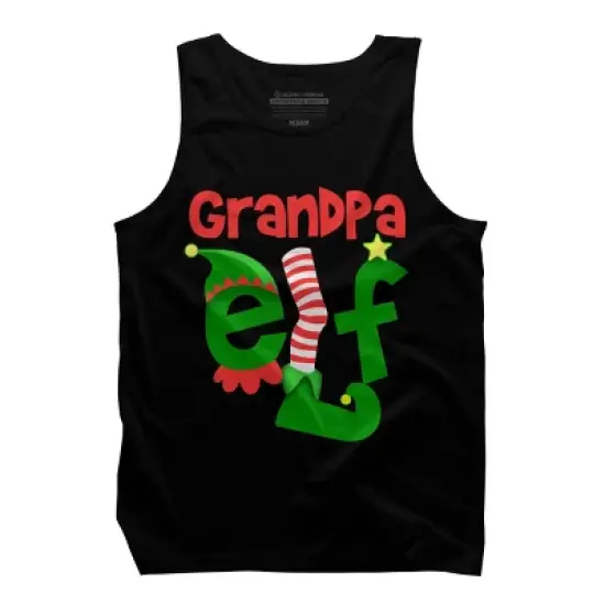 Men's Design By Humans Grandpa Elf Christmas By personalized Tank Top image {4}