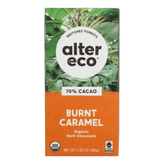 Alter Eco Organic 70% Cacao Burnt Caramel Dark Chocolate Bar - Case of 12/2.82 oz image {1}