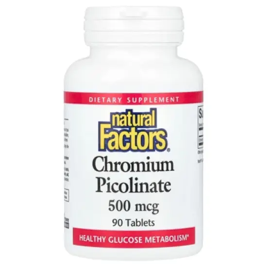 Natural Factors Chromium Picolinate, 500 mcg, 90 Tablets image {3}