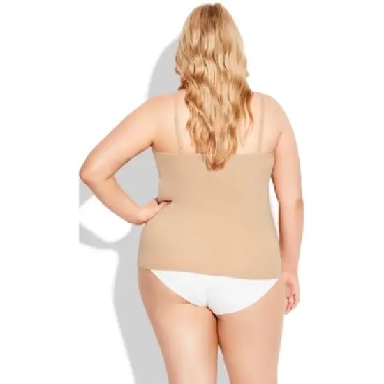 Women's Plus Size Strappy Seamless Cami - natural | AVENUE image {1}